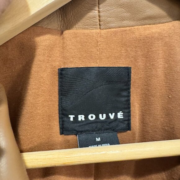 Trouve Brown Leather Moto Jacket - M - Like New - Picture 5 of 6